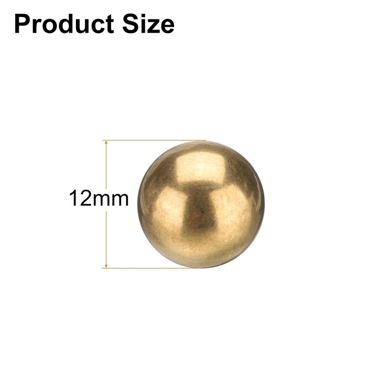 uxcell 12 Pcs 12 mm Bearing Balls H62 Brass G100 Precision Balls for Industrial Spheres, Machinery, Automotive, and DIY - Image 2